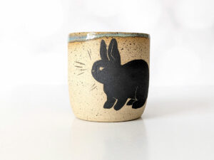 speckled cup black bunny