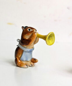 chipmunk trumpet apron porcelain figurine