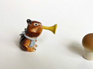 chipmunk trumpet apron porcelain figurine