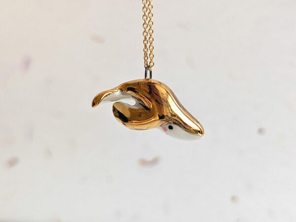 cute whale pendant gold