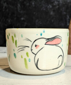 bunny loaves tumbler handmade white