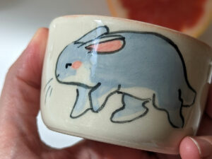 cute bunny handmade tumbler porcelain