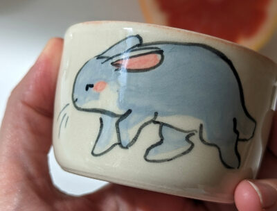 cute bunny handmade tumbler porcelain