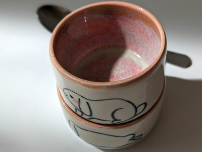 cute bunny handmade tumbler porcelain