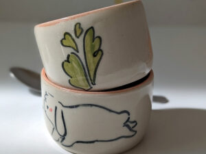 cute bunny handmade tumbler porcelain