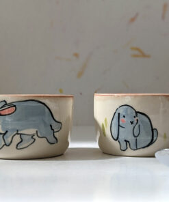 cute bunny handmade tumbler porcelain