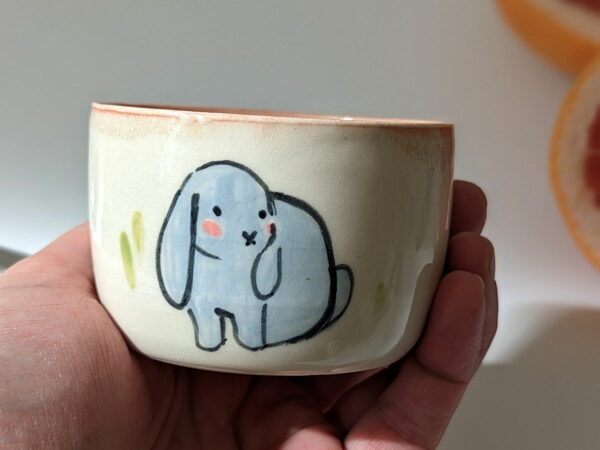 cute bunny handmade tumbler porcelain