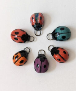 cute ladybug pendant ceramic minimalistic