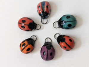 cute ladybug pendant ceramic minimalistic