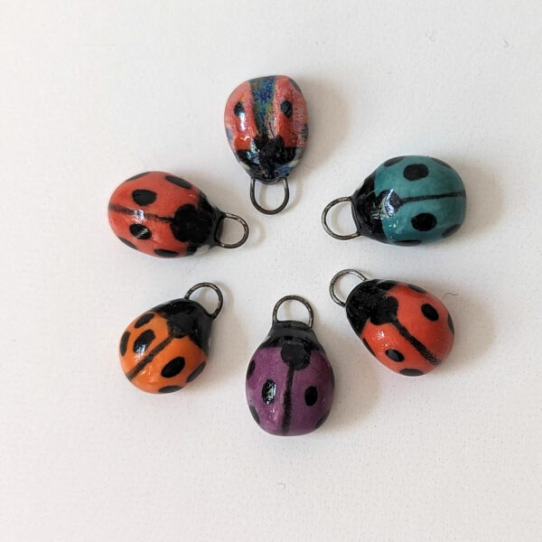 cute ladybug pendant ceramic minimalistic