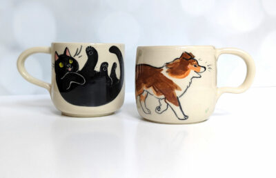 2 Mugs - Cats and Dog