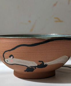 cute otter bowl red clay
