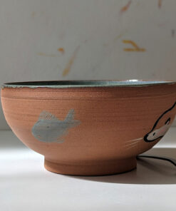 cute otter bowl red clay