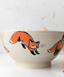 handmade cute fox bowl