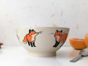 handmade cute fox bowl