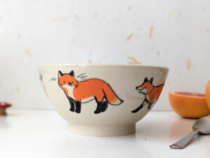 handmade cute fox bowl