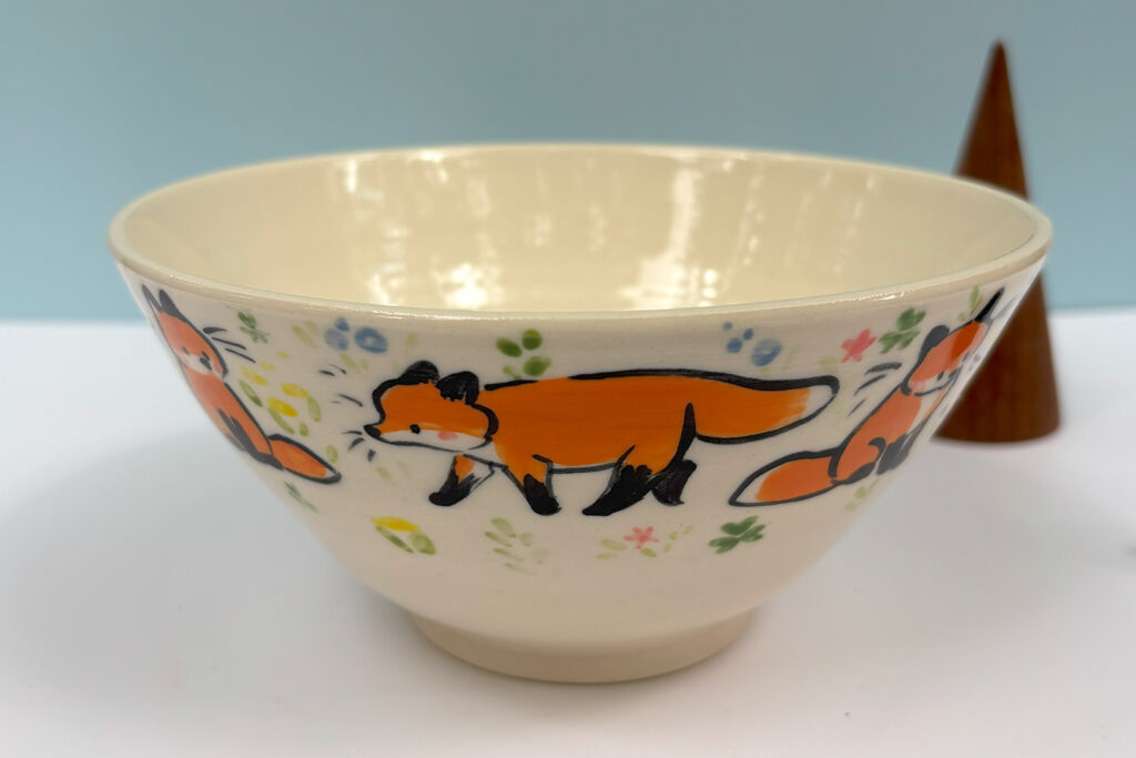 handmade cute fox bowl