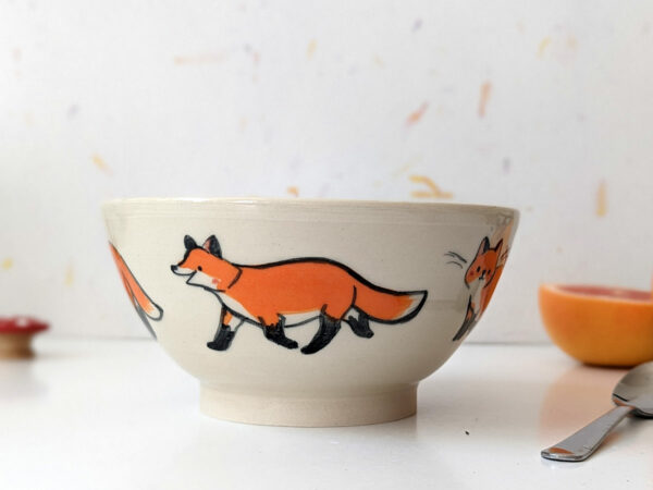 handmade cute fox bowl