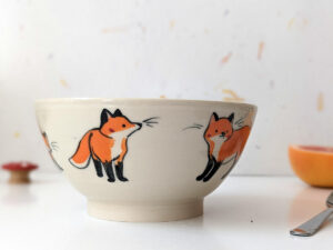 handmade cute fox bowl