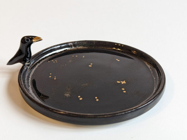 jewelry dish night crow and gold