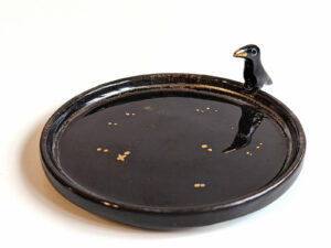 jewelry dish night crow and gold