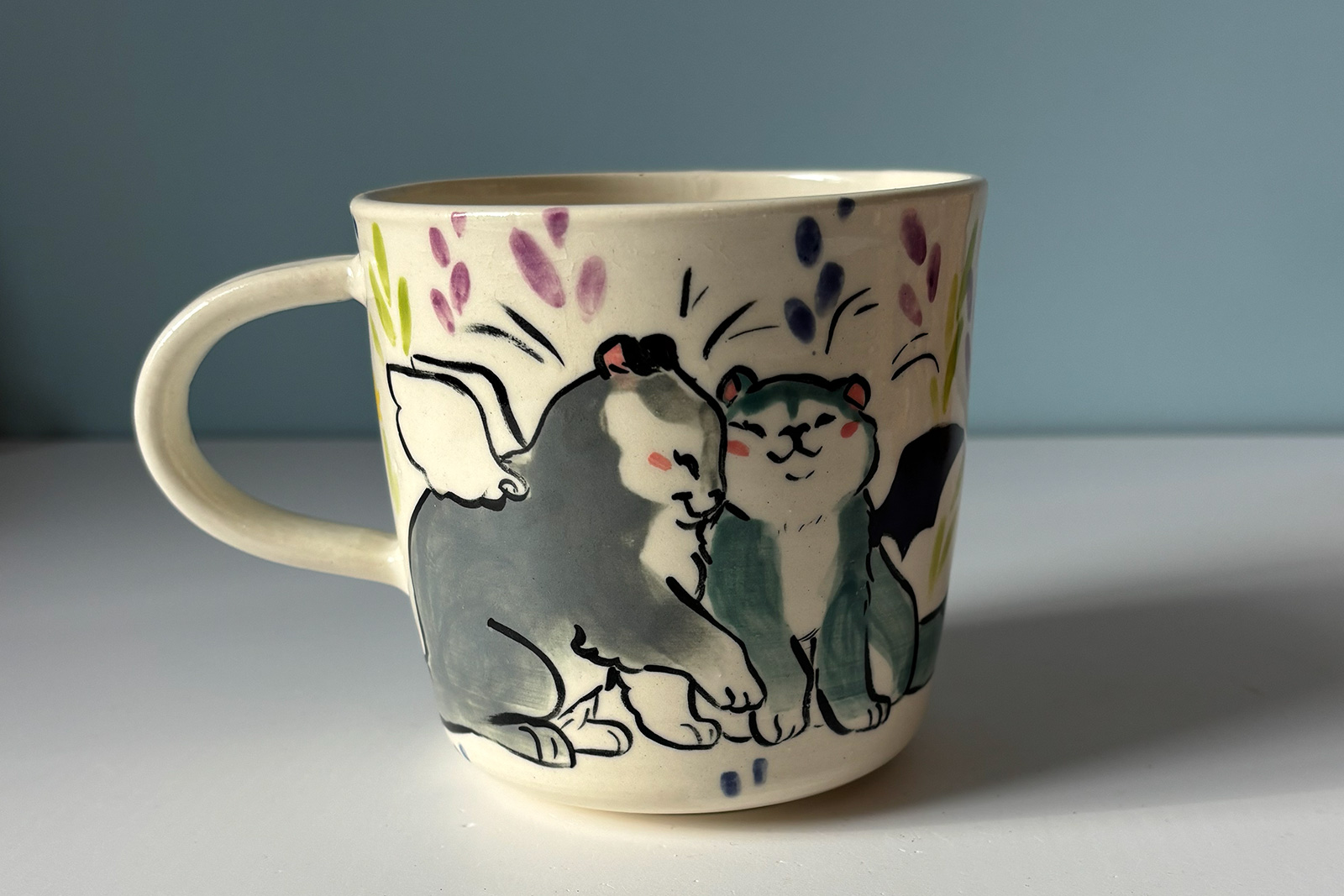 cute little whimsy cat mug