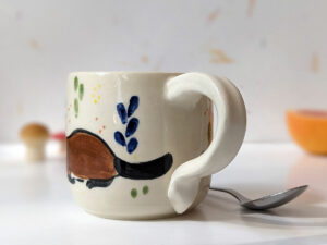 adorable moth mug handmade