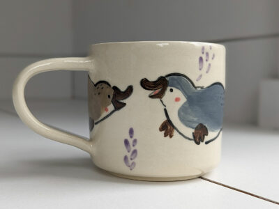 adorable moth mug handmade