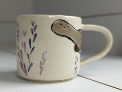 adorable moth mug handmade