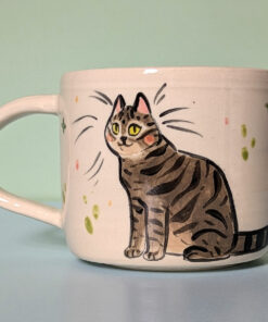 handmade mug tabby cat
