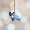 porcelain pendant blue fox