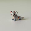 porcelain pendant blue fox cute handmade