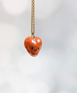orange heart pendant