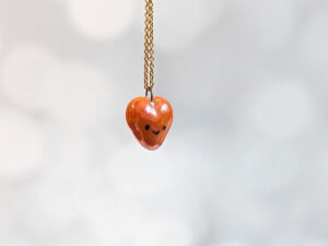 orange heart pendant