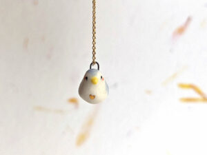 cute bird pendant round blue