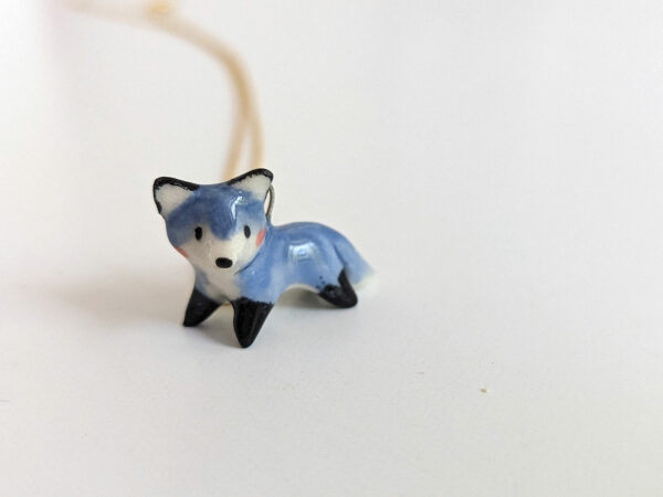 porcelain pendant blue fox