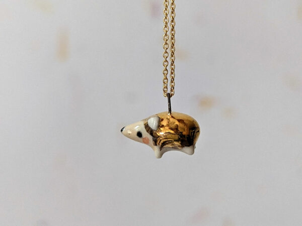 gold hedgehog pendant