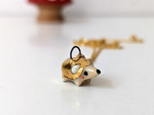gold hedgehog pendant