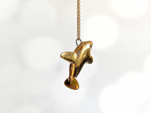 porcelain gladis the orca pendant with gold