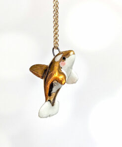 porcelain gladis the orca pendant with gold