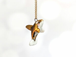 porcelain gladis the orca pendant with gold