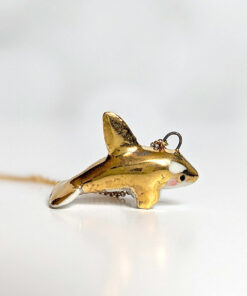 porcelain gladis the orca pendant with gold
