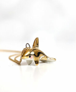 porcelain gladis the orca pendant with gold