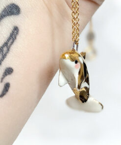 porcelain gladis the orca pendant with gold