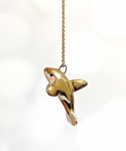 porcelain gladis the orca pendant with gold