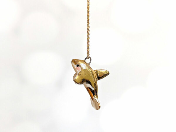 porcelain gladis the orca pendant with gold