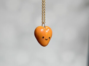orange heart pendant