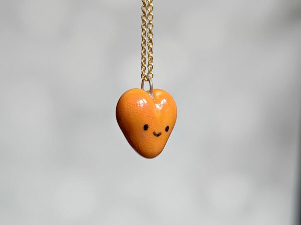 orange heart pendant