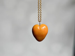 orange heart pendant