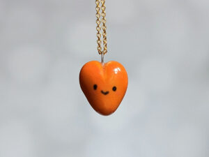 orange heart pendant